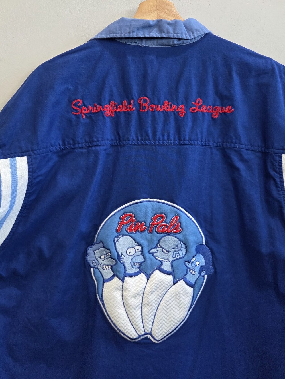 Vintage Y2K The Simpsons Homer Pin Pals Bowling Button Shirt Blue Men's Size XL